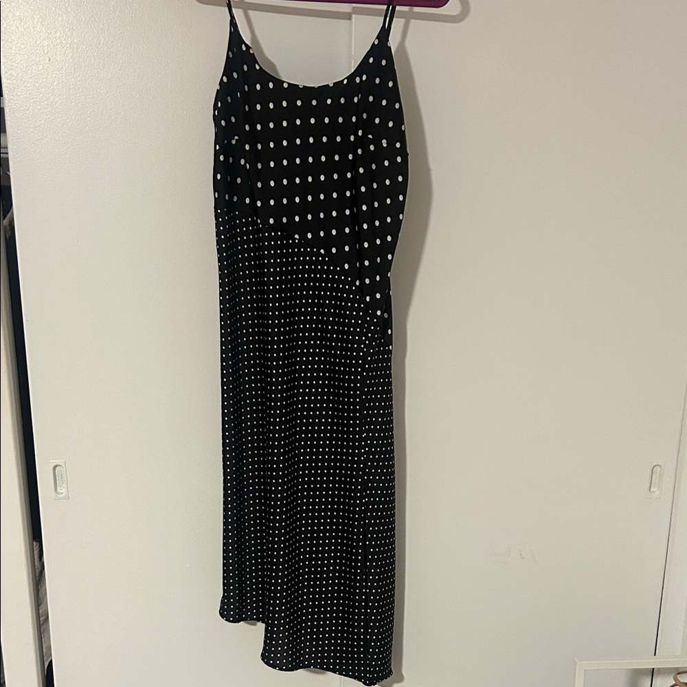 a new day Black and White Polka Dot Maxi Slip Dress